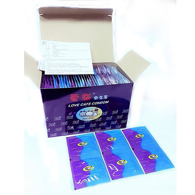 愛貓lovecats 螺紋顆粒型 保險套144片裝 家庭號 經濟裝