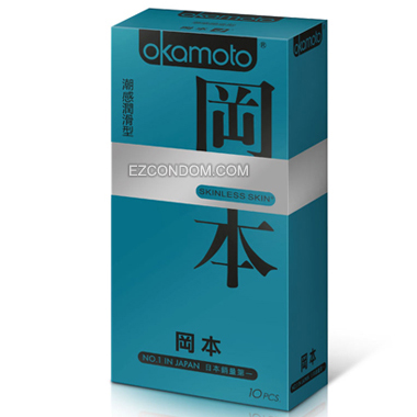 日本Okamoto 岡本 skinless 潮感潤滑型保險套 一盒10枚